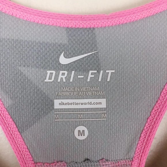 Nike Dri-Fit Pink Grey Patterned Athletic Tank Top - Picture 5 of 8